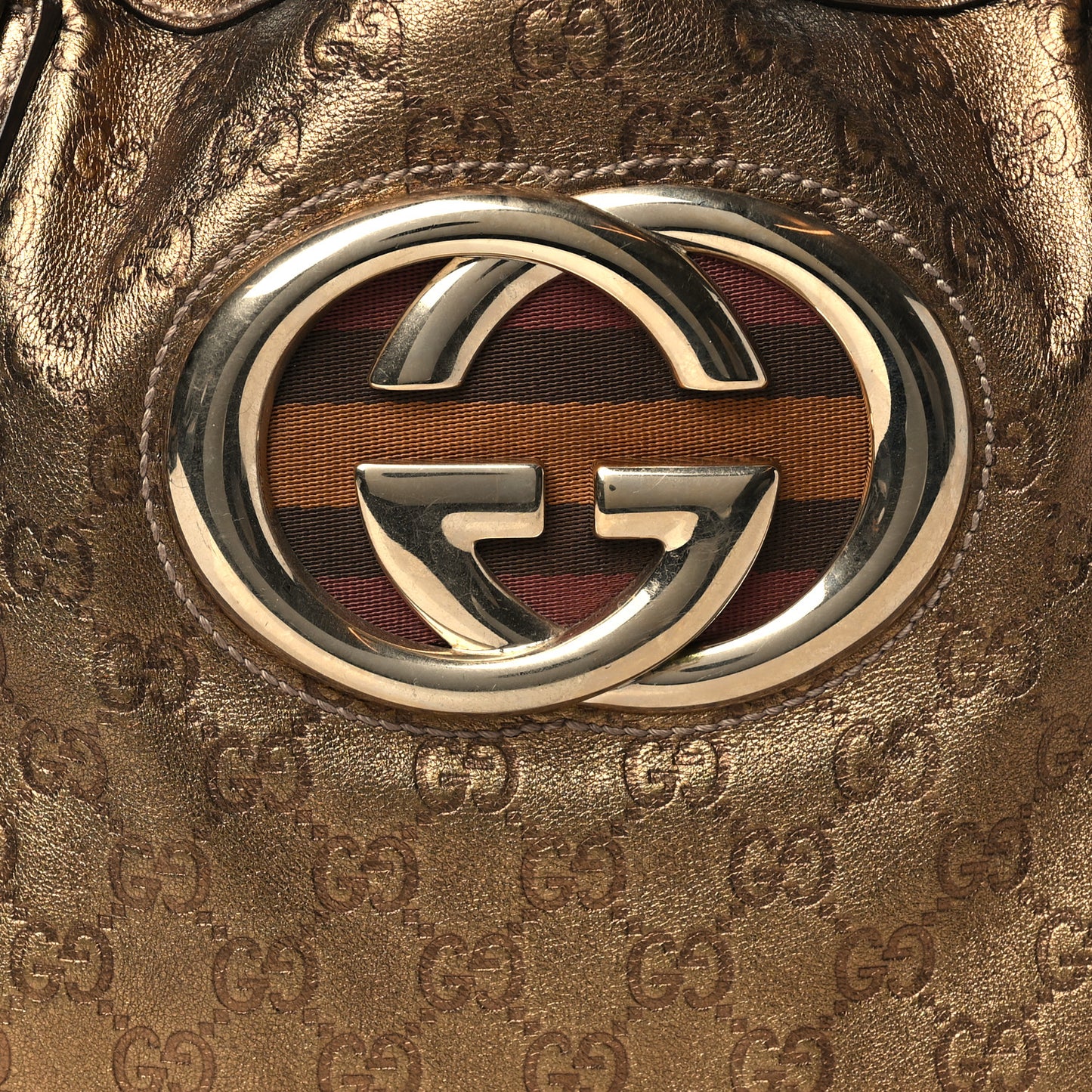Metallic Guccissima Medium Britt Tote Gold