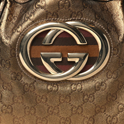 Gucci Metallic Guccissima Medium Britt Tote Gold 9 of 11