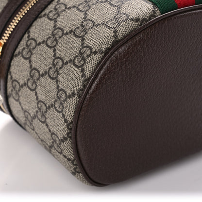 Gucci GG Supreme Monogram Textured Calfskin Web Ophidia Vanity Cosmetic Case Beige Ebony New Acero 10 of 13