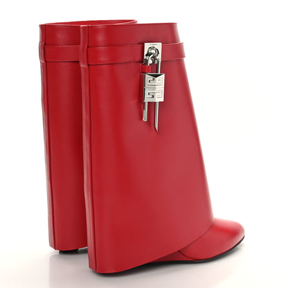 Givenchy Calfskin Shark Lock Ankle Boots 40.5 Red 4 of 6