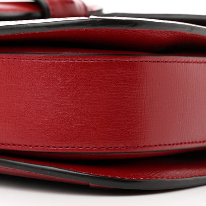 Gucci GG Supreme Monogram Azalea Calfskin Horsebit 1955 Shoulder Bag Beige Ebony New Cherry Red 10 of 11