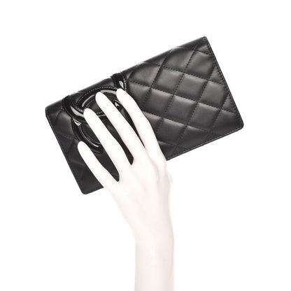 Chanel Calfskin Quilted Cambon Yen Wallet Black 2 of 8