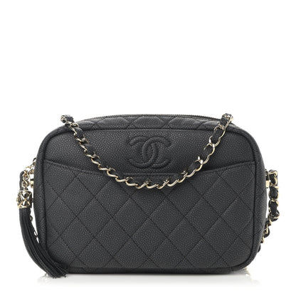 Chanel Iridescent Caviar Quilted Small Coco Tassel Camera Case Black 1 of 10