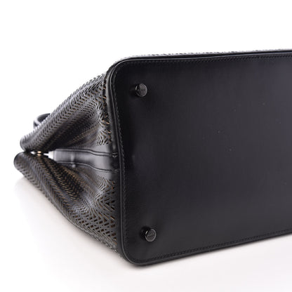 Alaia Lux Calfskin Zig Zag Laser Cut Mina 32 Bag Black 9 of 10