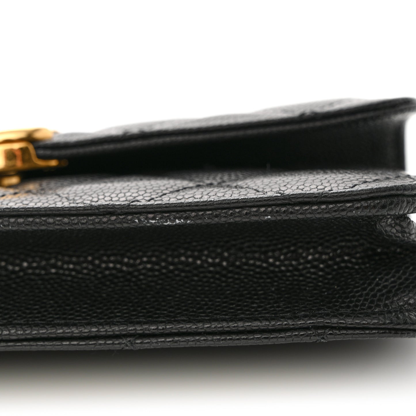 Caviar Quilted Coco First Phone Holder With Chain Black