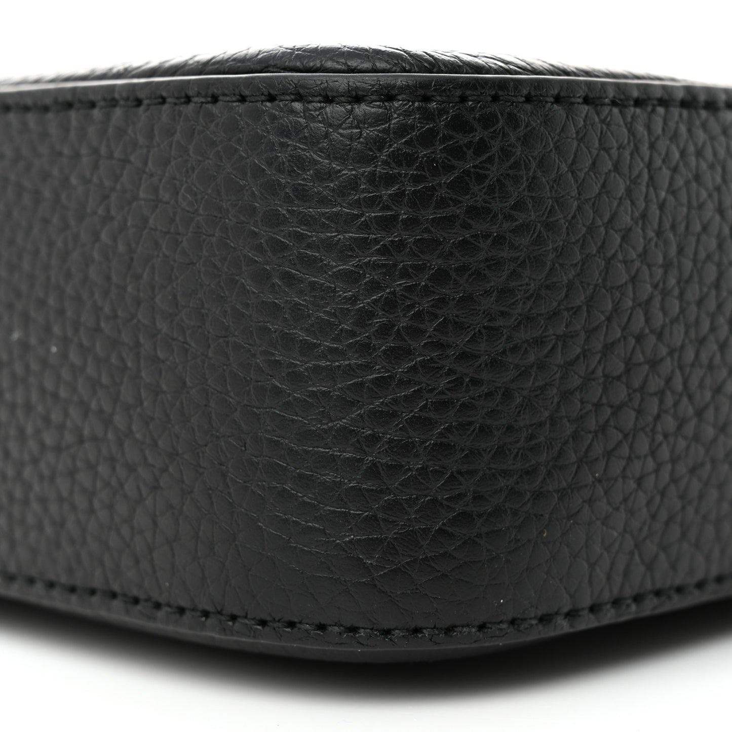 Pebbled Calfskin Logo Embossed Thornton Messenger Bag Black