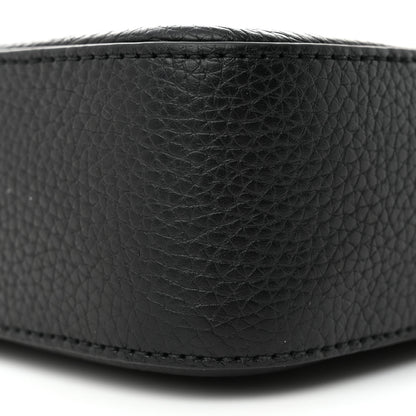 Burberry Pebbled Calfskin Logo Embossed Thornton Messenger Bag Black 12 of 15