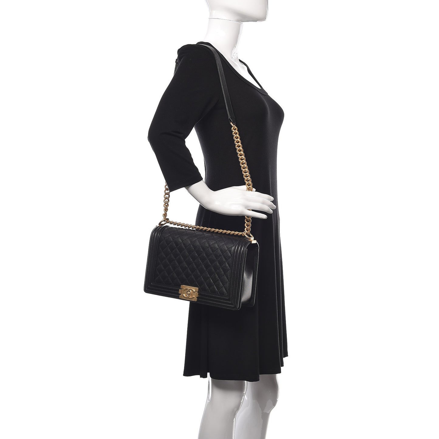 Caviar Quilted New Medium Boy Flap Black
