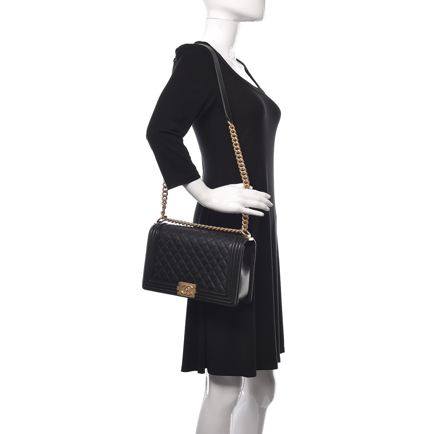 Chanel Caviar Quilted New Medium Boy Flap Black 2 of 11