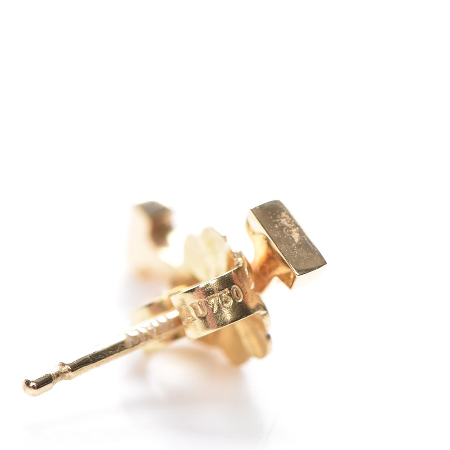 18K Yellow Gold T Smile Stud Earrings
