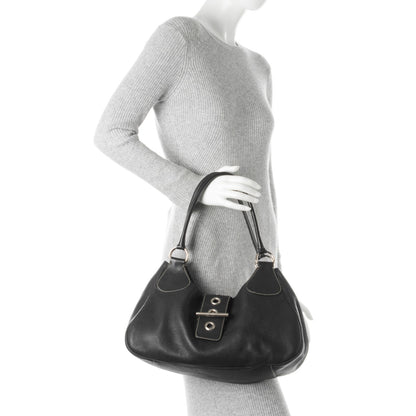 Prada Vitello Daino Shoulder Bag Black 2 of 7
