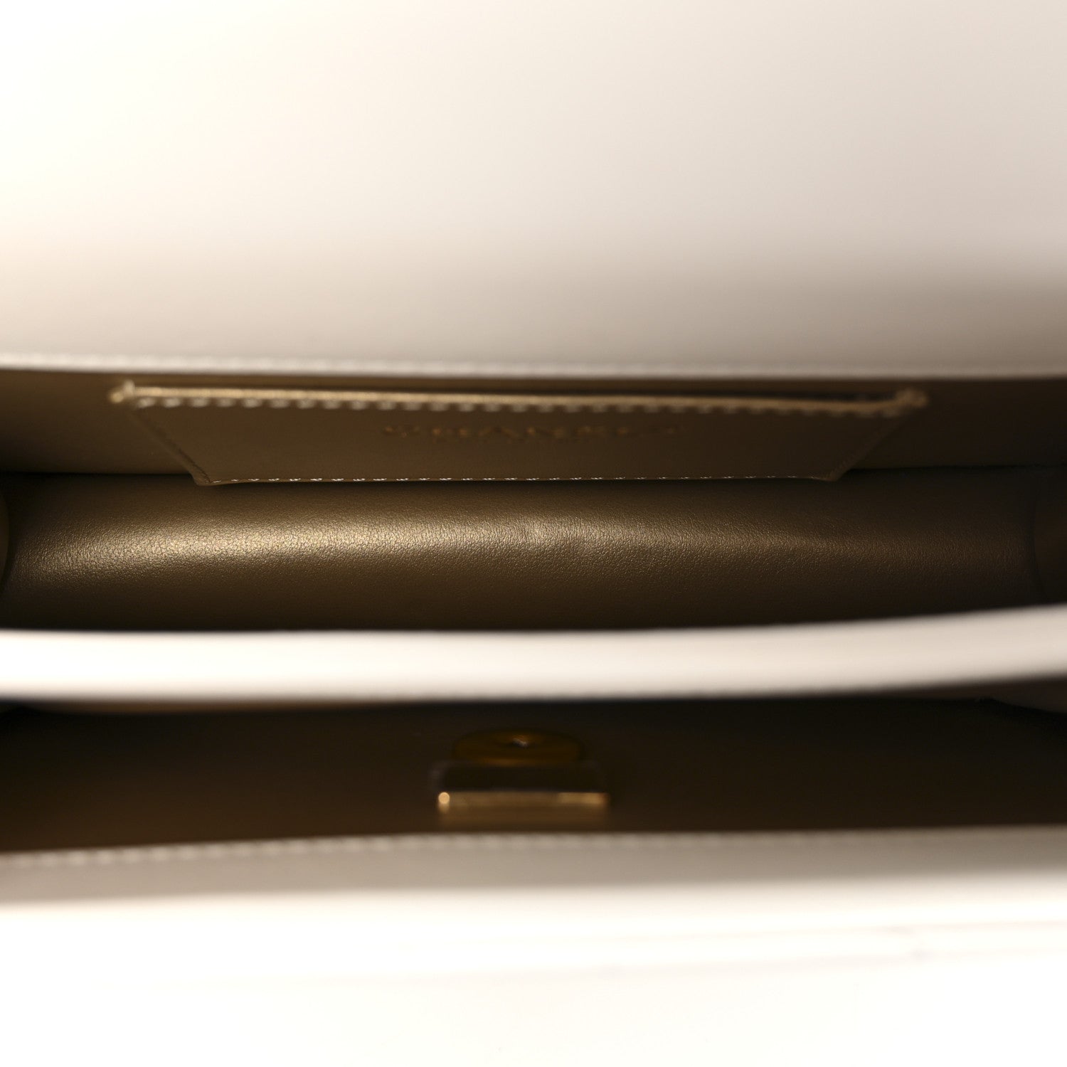 Chanel Shiny Calfskin Quilted Mini Metal Top Handle Flap White 5 of 11