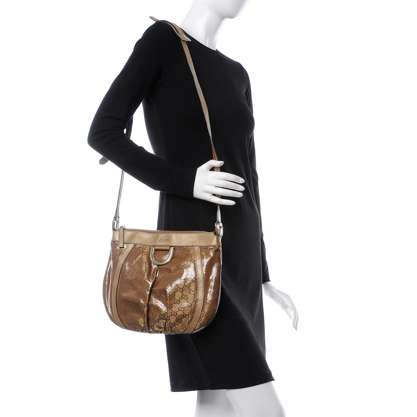 Crystal Monogram Small D Gold Ring Messenger Gold