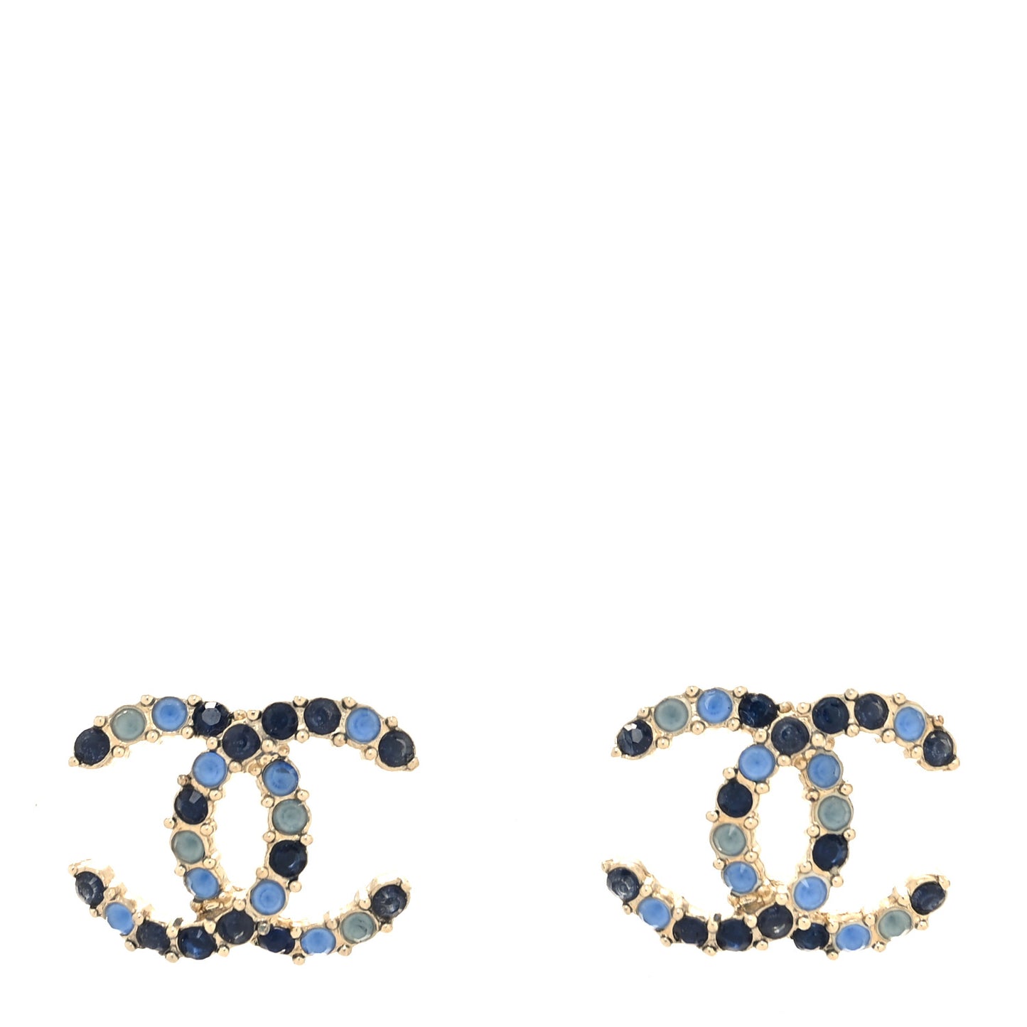 Crystal CC Earrings Gold Blue