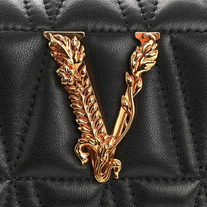Versace Nappa Quilted Virtus Evening Bag Black 10 of 10