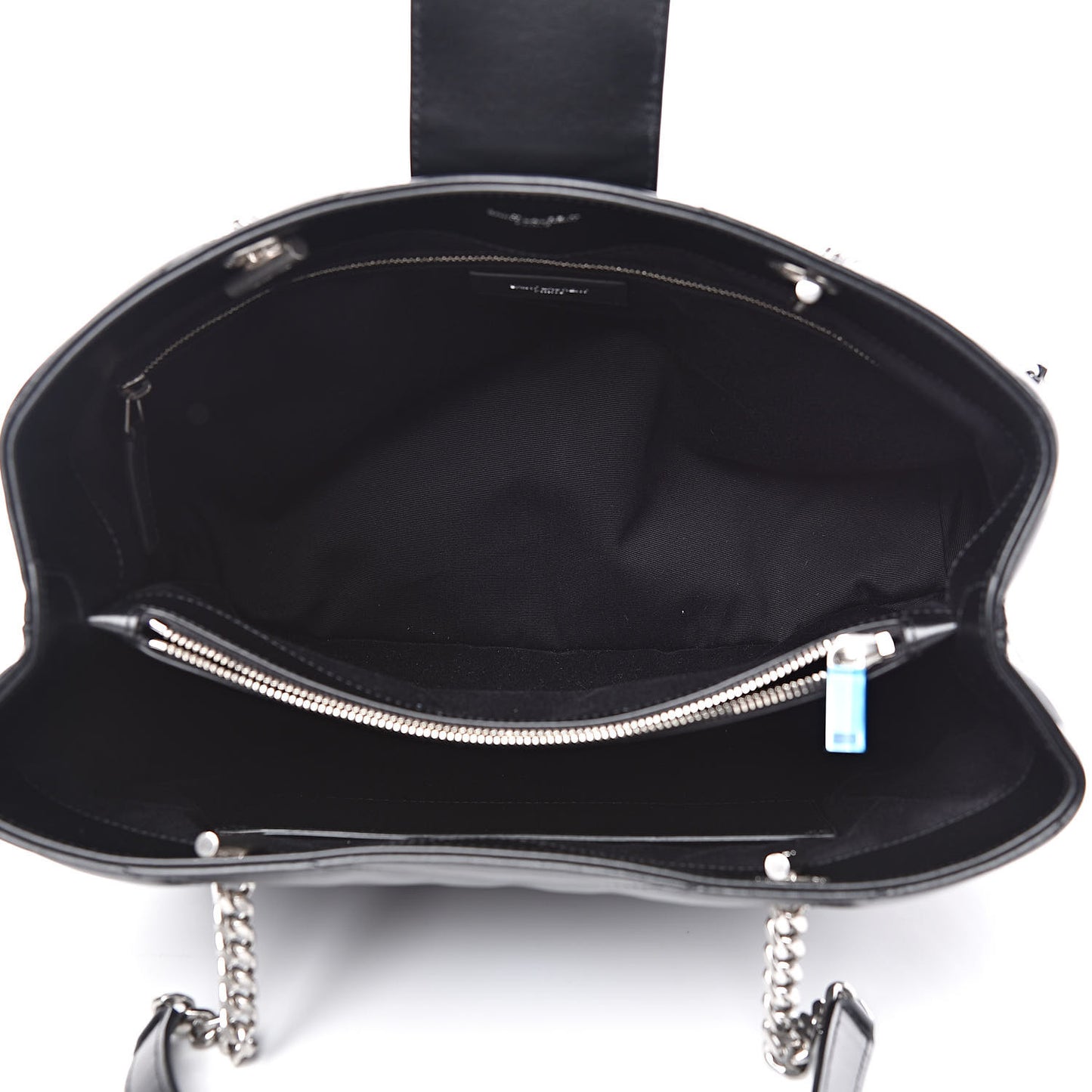 Calfskin Y Quilted Monogram Large Loulou Shopper Black