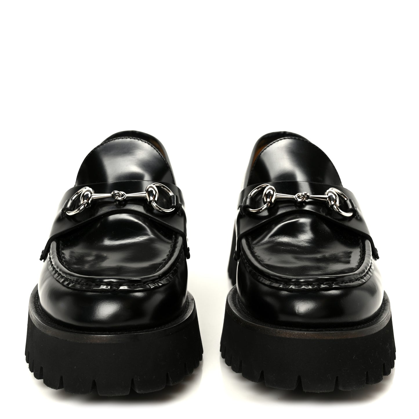 Cordovan Lux Womens Horsebit 45mm Platform Loafers 41 Black