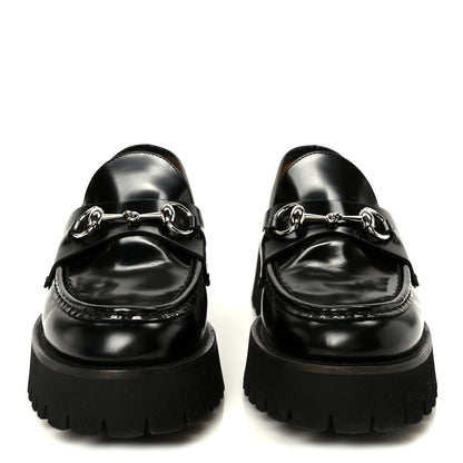 Gucci Cordovan Lux Womens Horsebit 45mm Platform Loafers 41 Black 3 of 10
