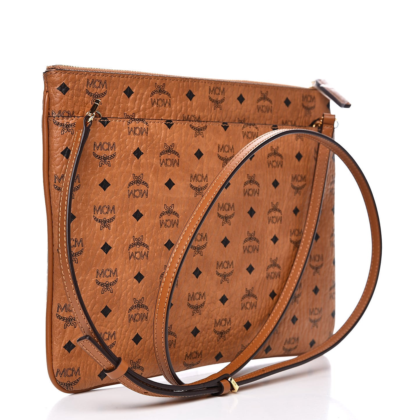 Visetos Medium Crossbody Pouch Cognac