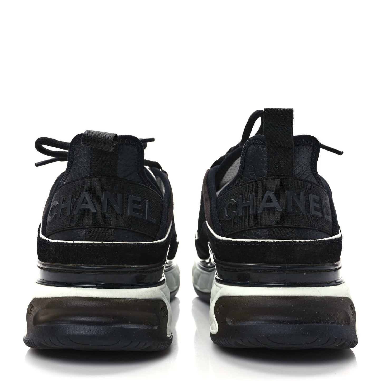 Velvet Calfskin Mixed Fibers CC Sneakers 39 Black