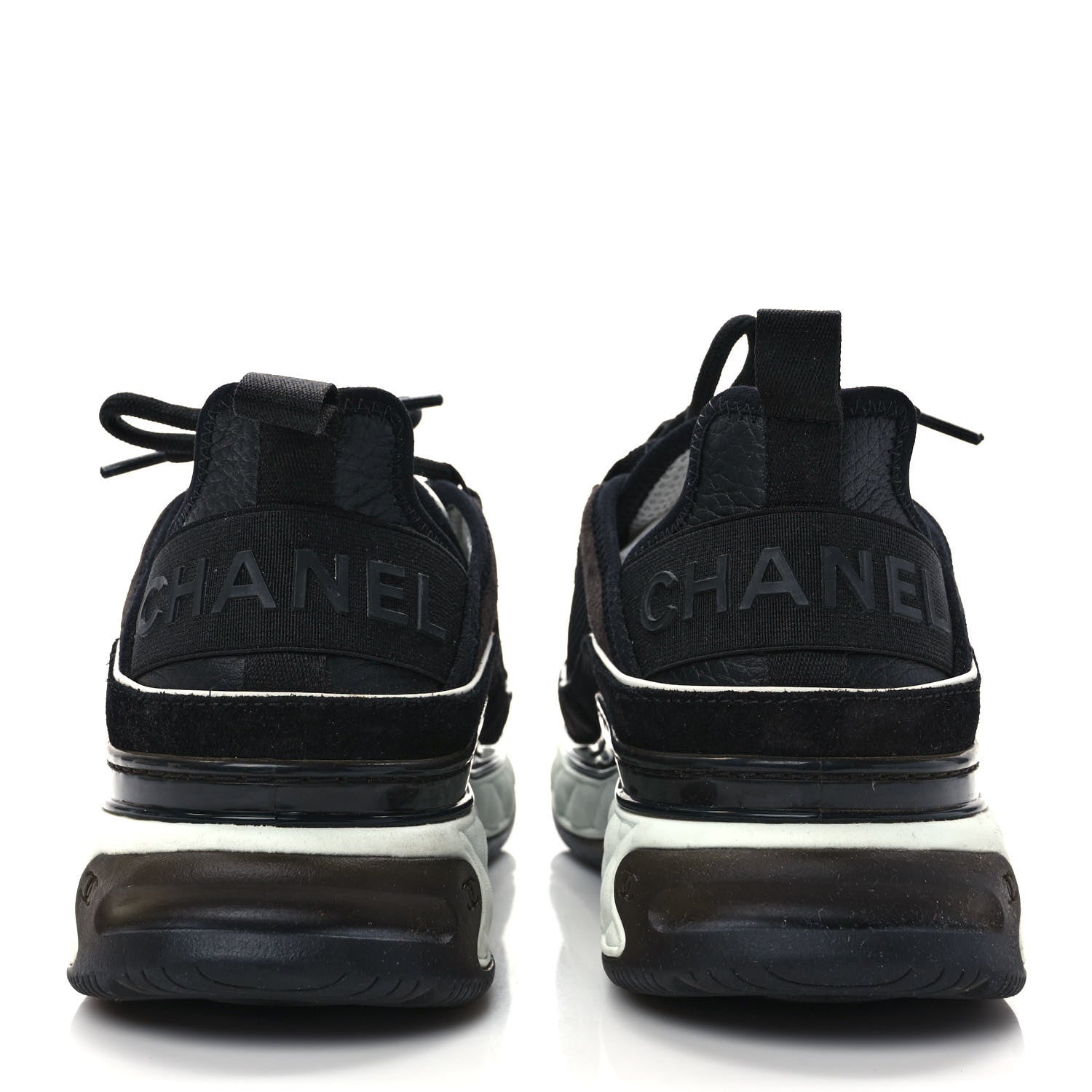 Chanel Velvet Calfskin Mixed Fibers CC Sneakers 39 Black 5 of 10