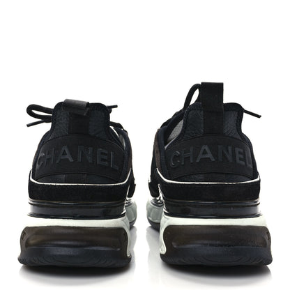 Chanel Velvet Calfskin Mixed Fibers CC Sneakers 39 Black 5 of 10