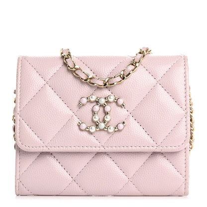 Chanel Caviar Quilted Coco Candy Card Holder On Chain Light Pink 1 of 19