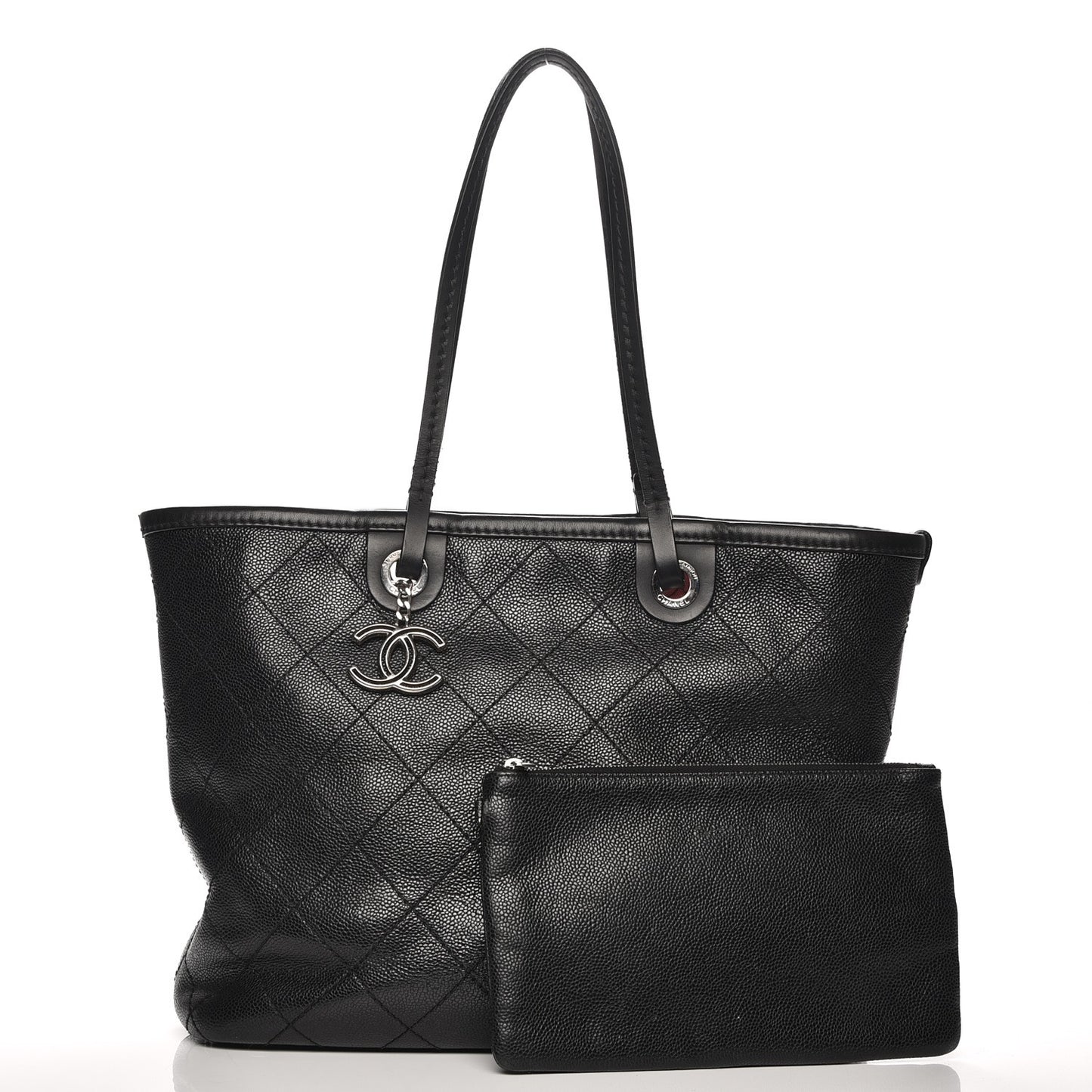 Grained Calfskin Shopping Fever Tote Black