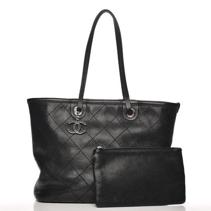 Chanel Grained Calfskin Shopping Fever Tote Black 4 of 15