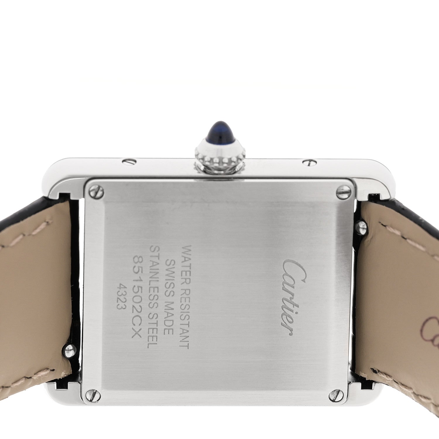 Cartier Stainless Steel Alligator 25mm Must de Cartier Tank Quartz Watch 4 of 5