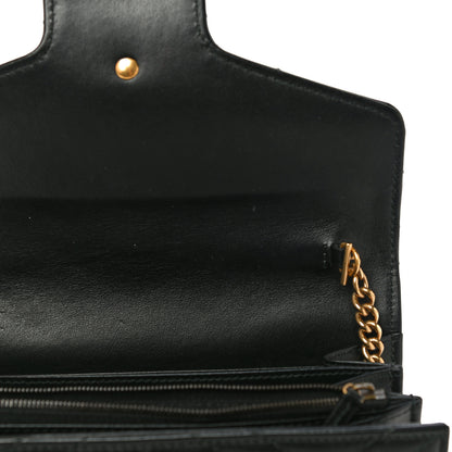 Gucci Calfskin Matelasse GG Marmont Chain Wallet Black 11 of 13