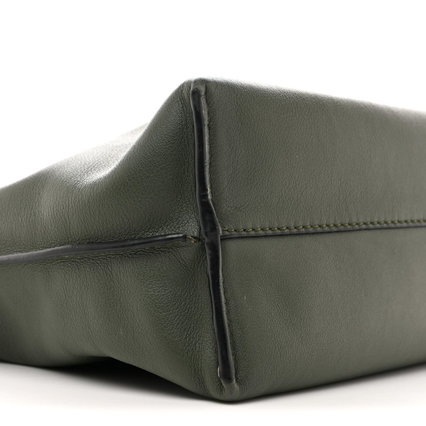 Calfskin Flamenco Knot Clutch Vintage Khaki