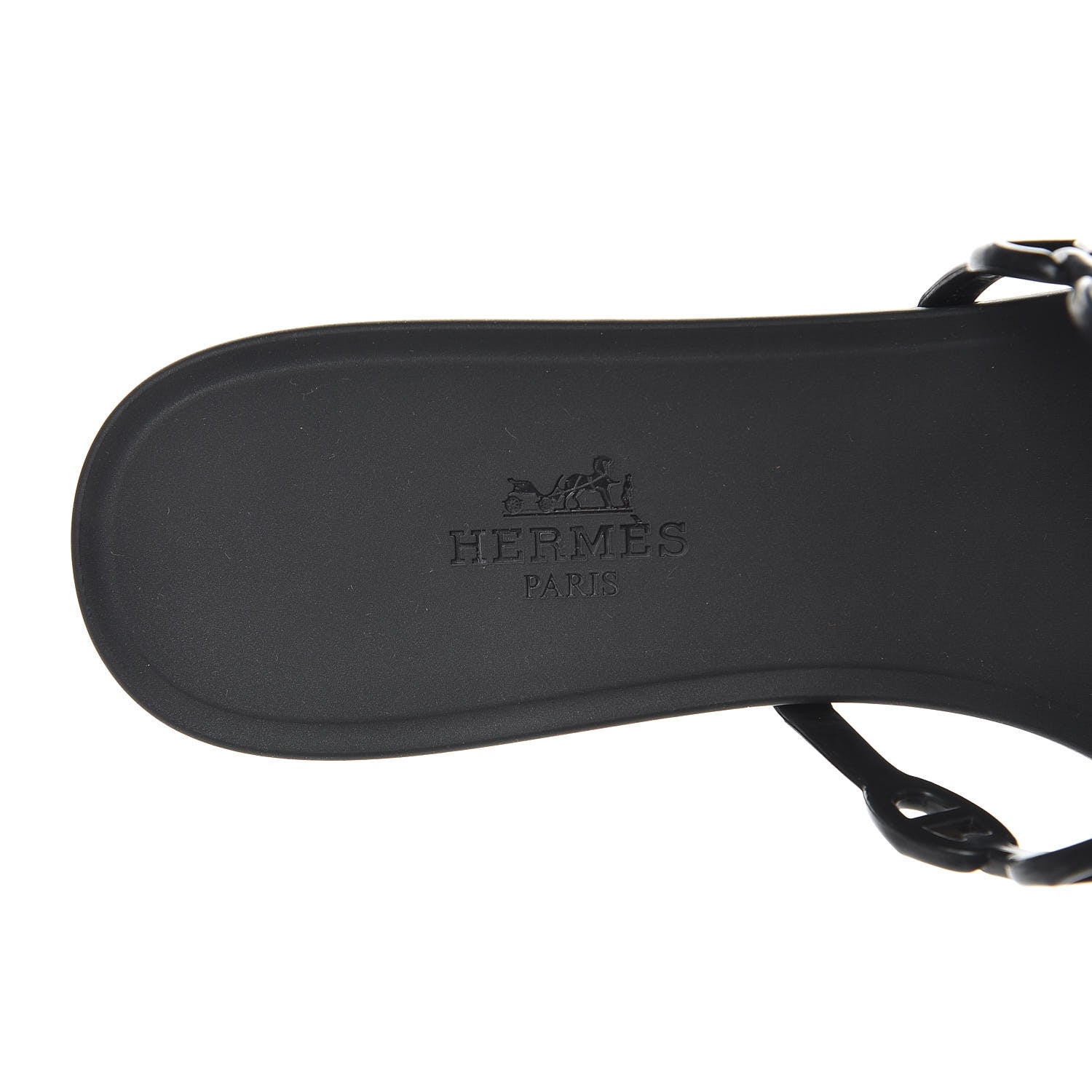 Hermes Rubber Chaine d'Ancre Rivage Sandals 37 Black 6 of 8