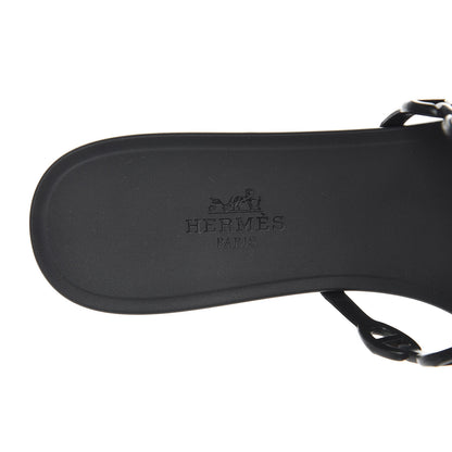 Hermes Rubber Chaine d'Ancre Rivage Sandals 37 Black 6 of 8