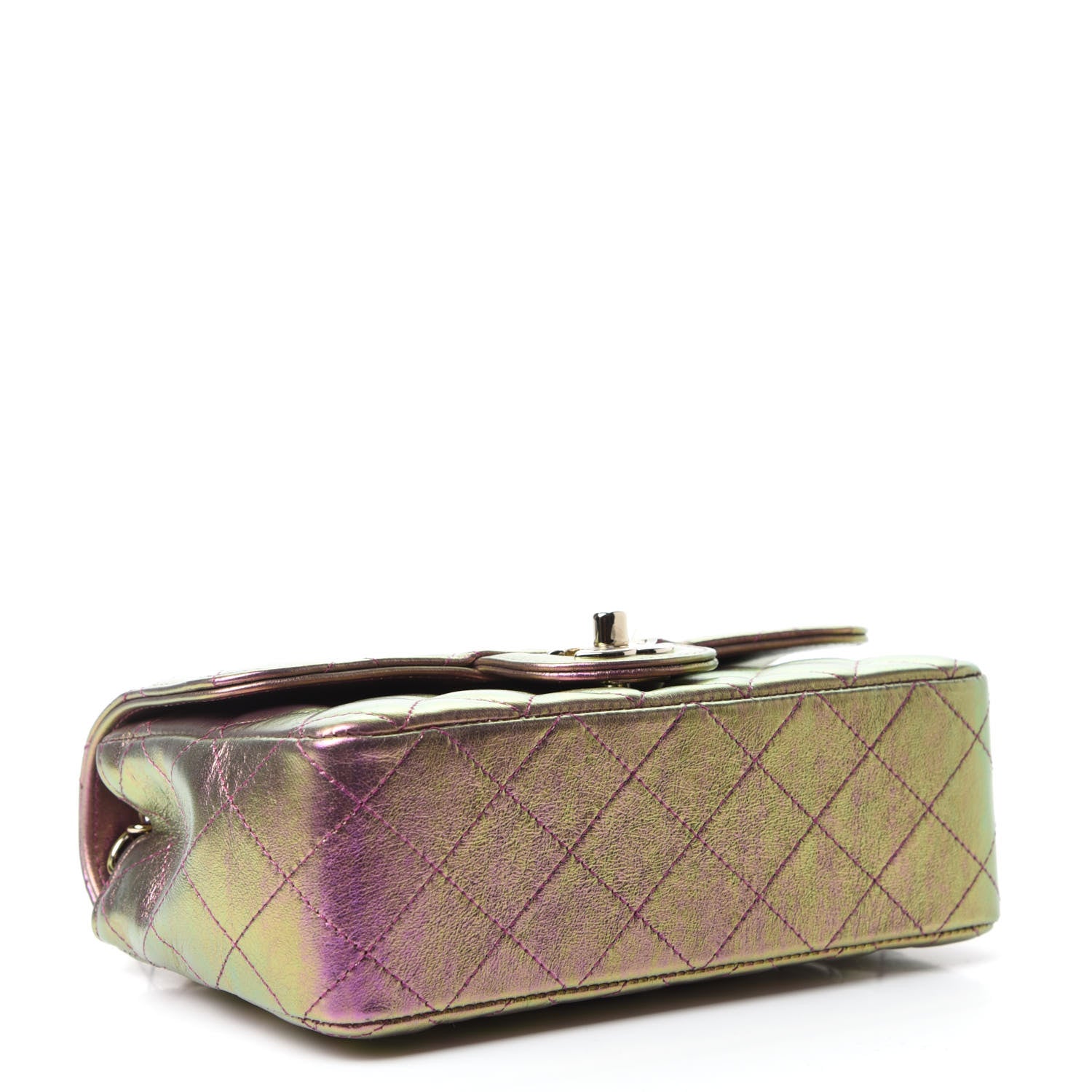 Chanel Iridescent Lambskin Quilted Mini Rectangular Flap Purple 4 of 11