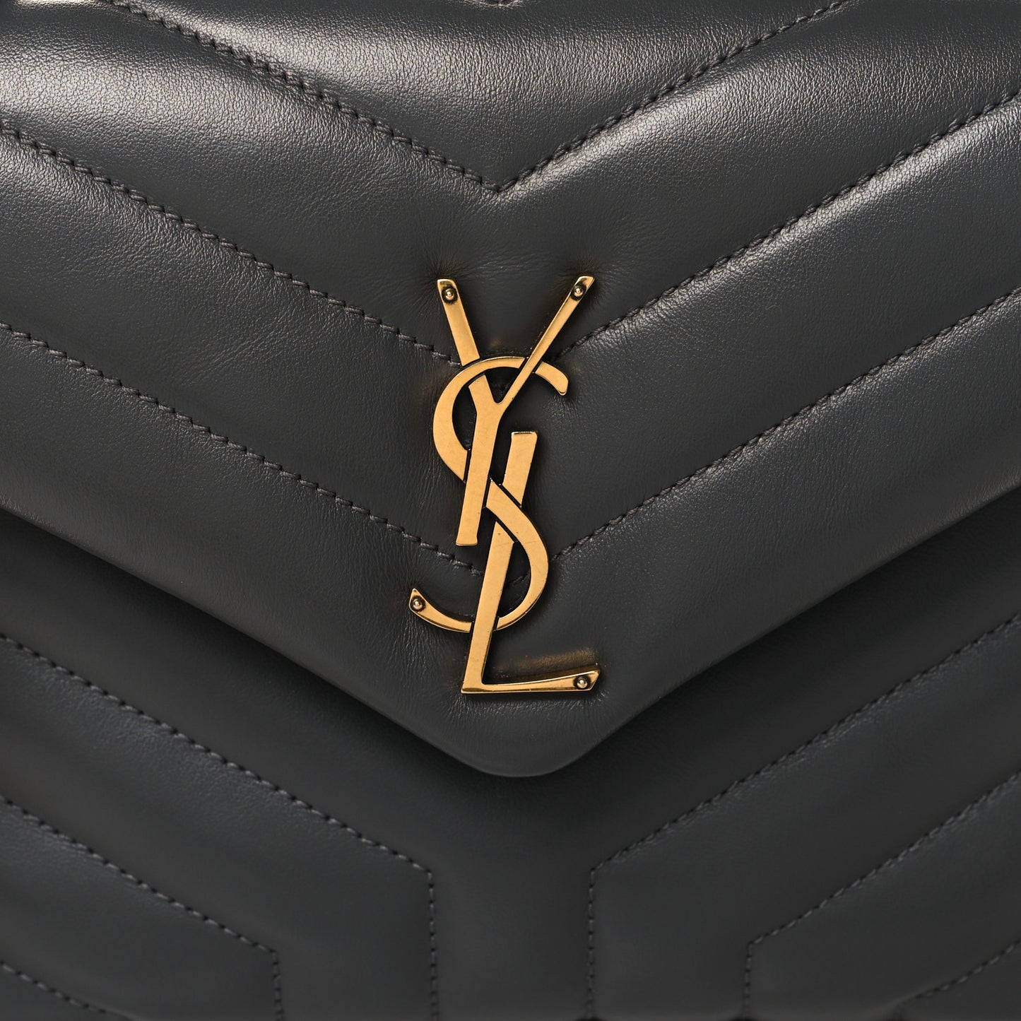 Calfskin Y Quilted Monogram Small Loulou Chain Satchel Storm
