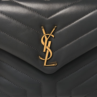 Saint Laurent Calfskin Y Quilted Monogram Small Loulou Chain Satchel Storm 8 of 10