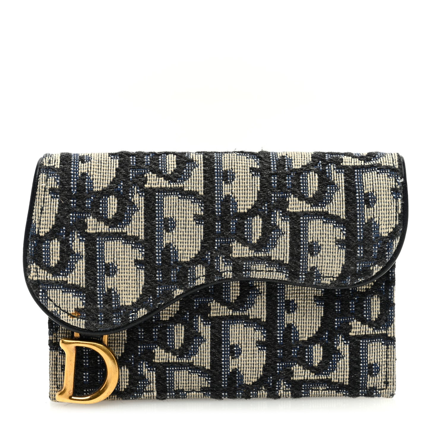 Oblique Saddle Card Holder Blue