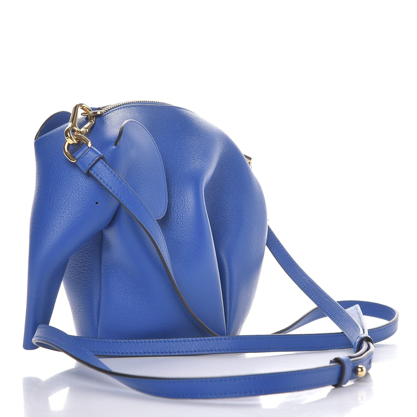 Calfskin Mini Elephant Crossbody Bag Electric Blue