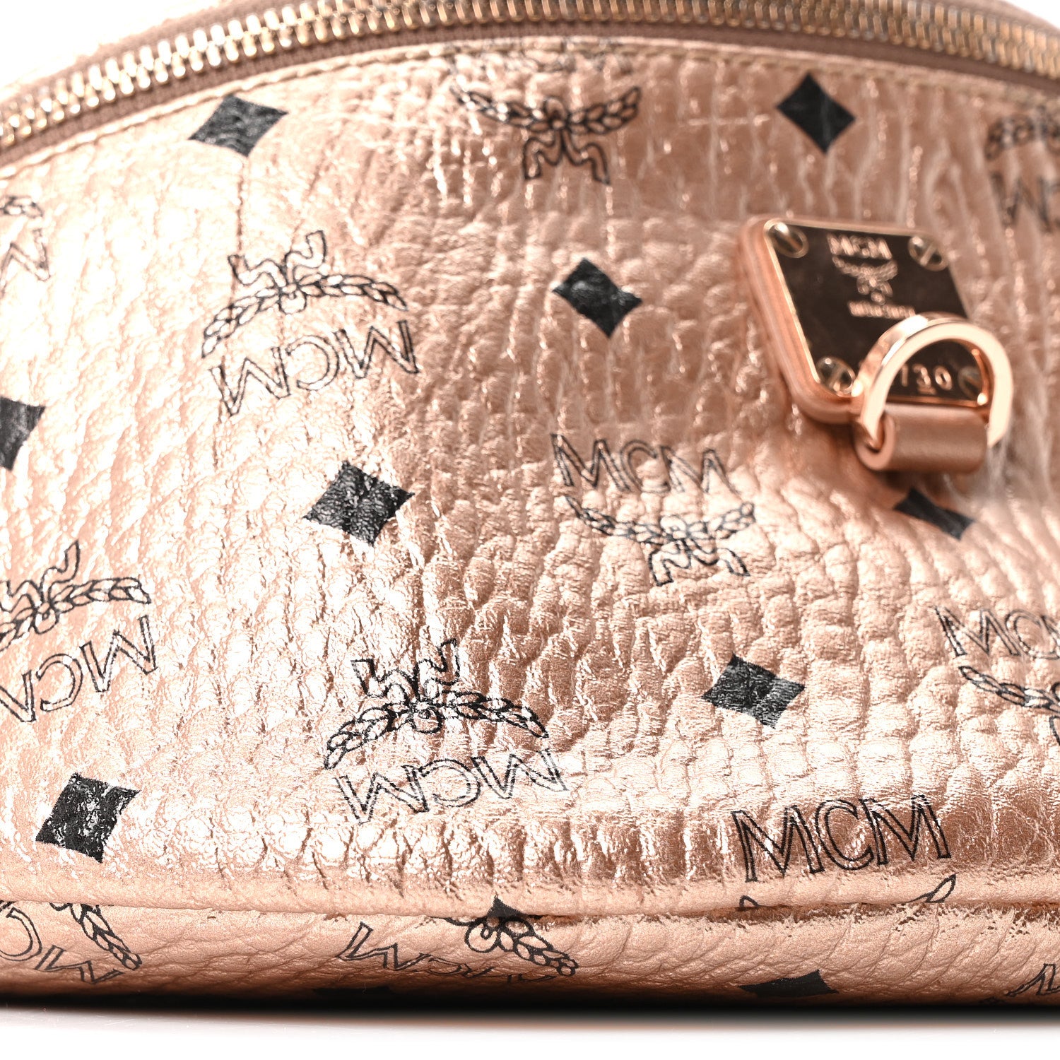 MCM Metallic Visetos Stark Belt Bag Champagne Gold 1866987