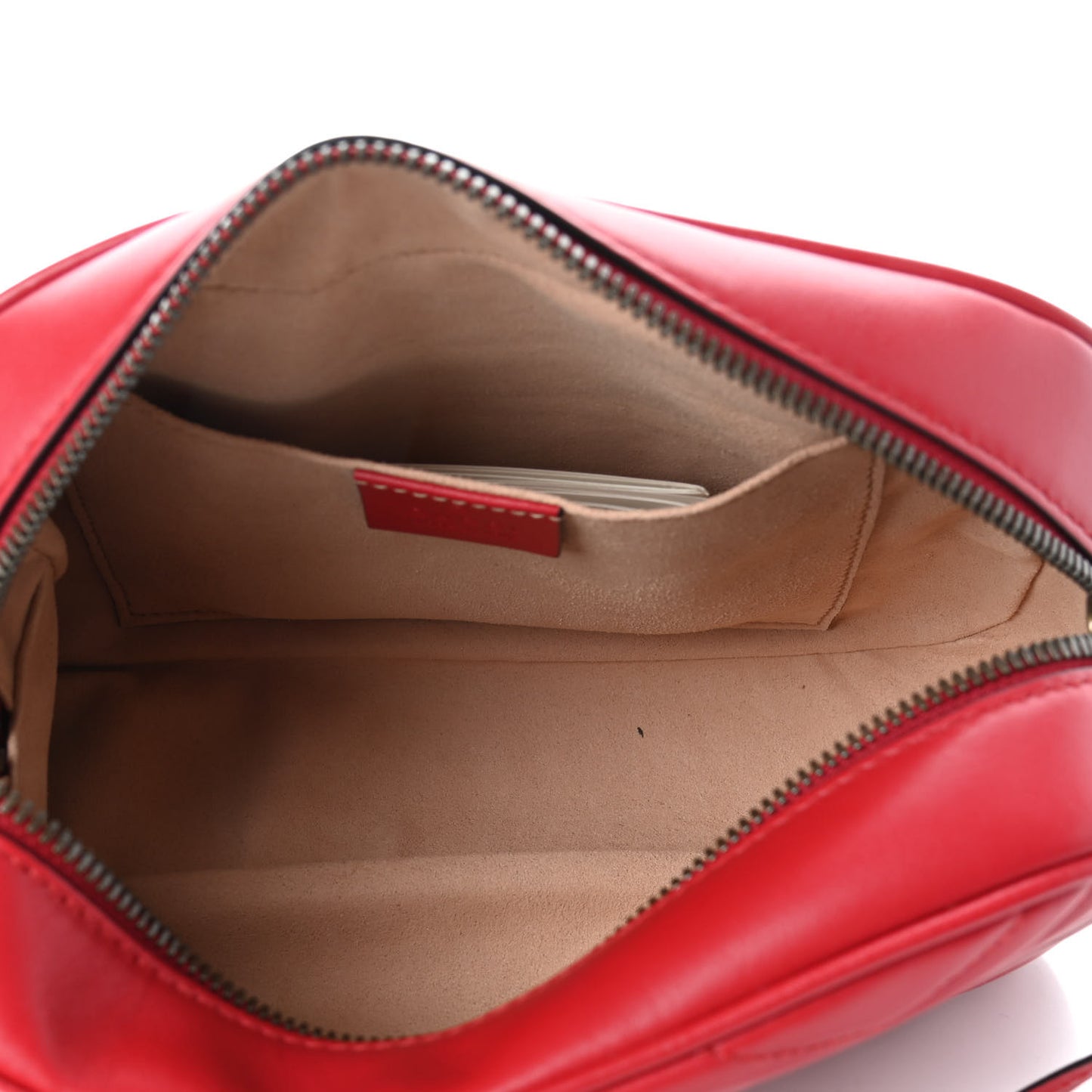 Calfskin Matelasse Small GG Marmont Chain Shoulder Bag Hibiscus Red