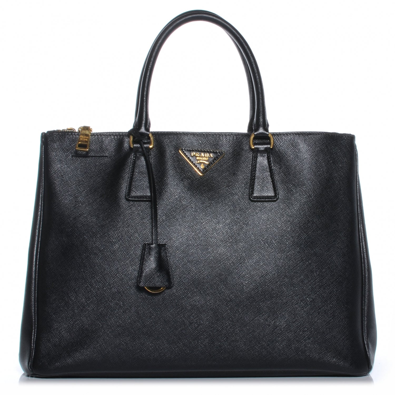 Prada Saffiano Lux Medium Double Zip Tote Nero Black 1 of 9
