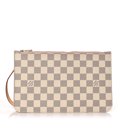 Louis Vuitton Damier Azur Neverfull MM GM Pochette Rose Ballerine 1 of 7