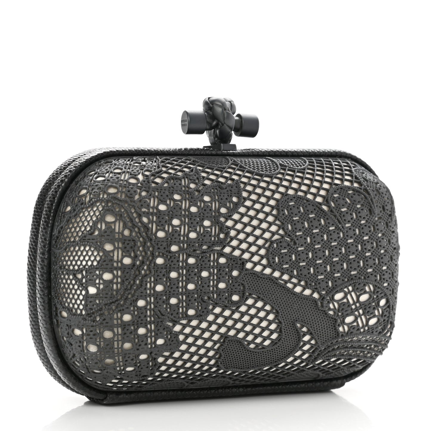Metal Lace Karung Knot Clutch Black