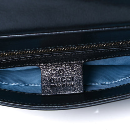Gucci Calfskin Diagonal GG Medium Thiara Double Envelope Shoulder Bag Emerald Green Black 9 of 9