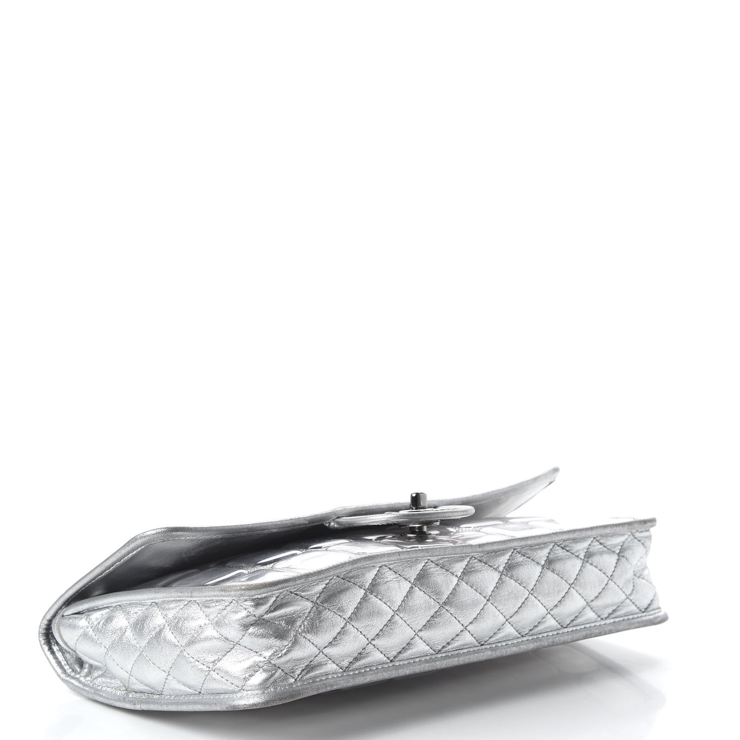 Chanel Vinyl Large Ice Cube Flap Silver 4 of 11