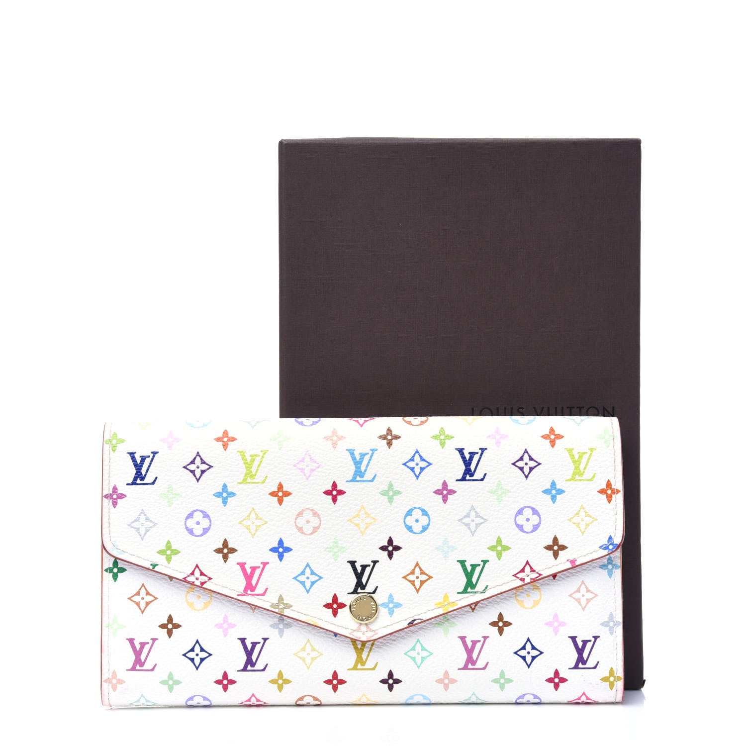 Louis Vuitton Monogram Multicolor Sarah Wallet NM White Litchi 18 of 18