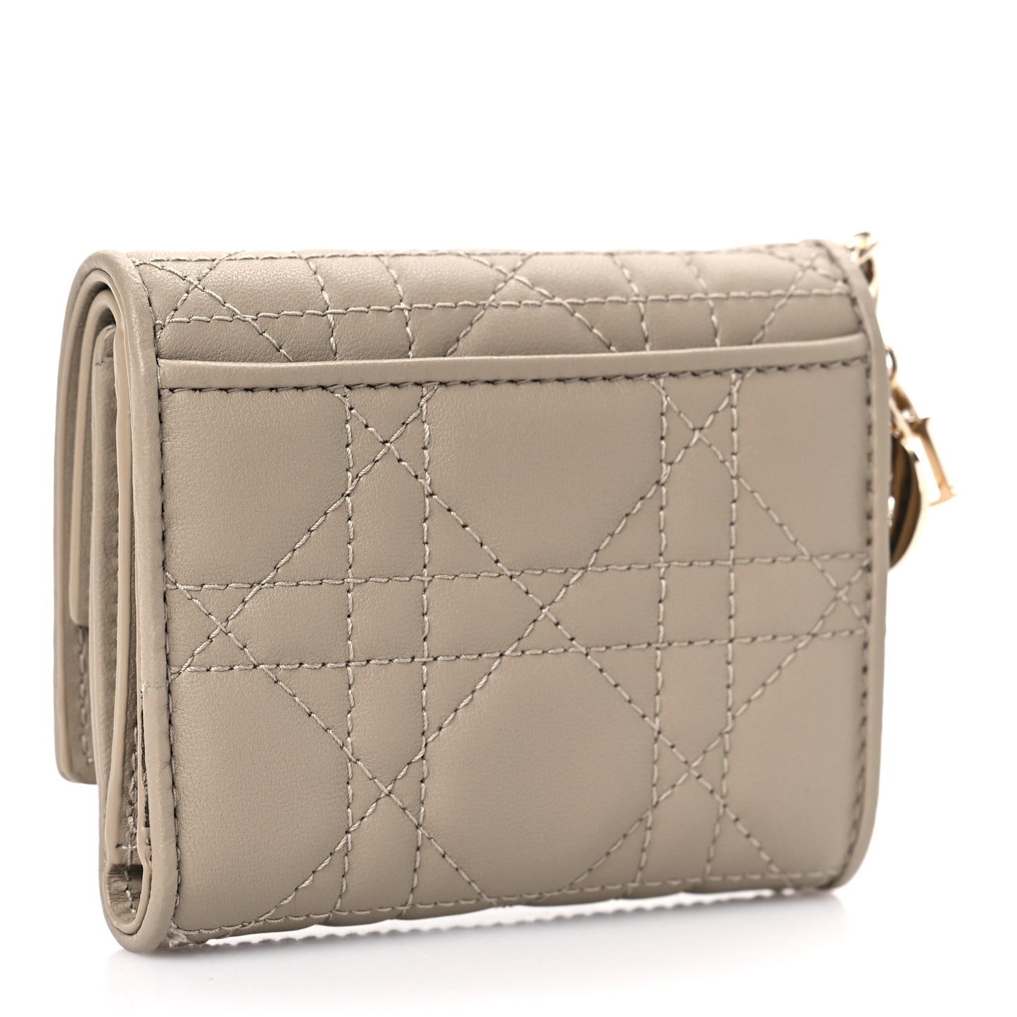 Lambskin Cannage Lady Dior Lotus Wallet Hazelnut