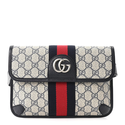 Gucci GG Supreme Monogram Web Small Ophidia Belt Bag 90 36 Beige Navy 1 of 10