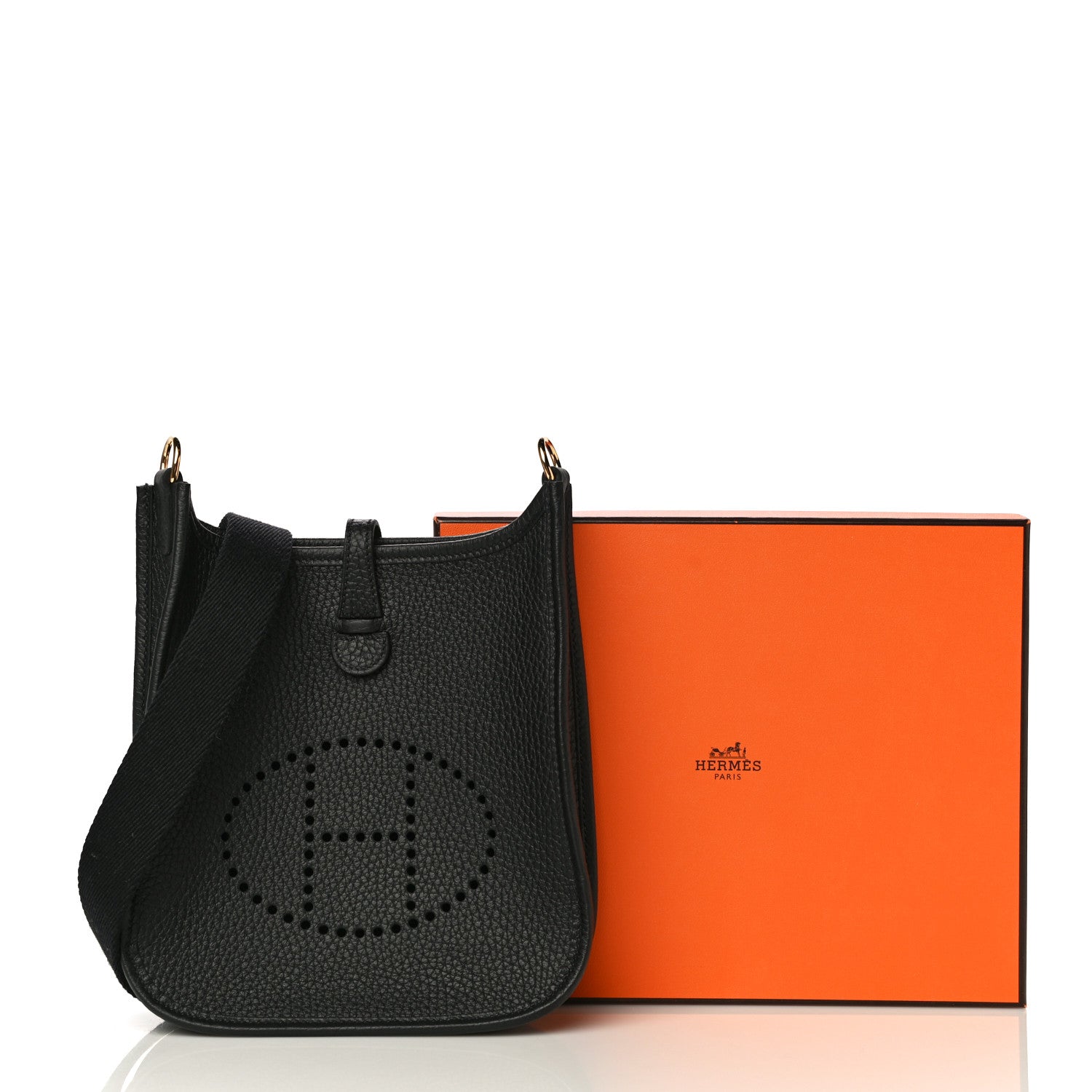 Hermes Taurillon Clemence Evelyne TPM Black 10 of 10